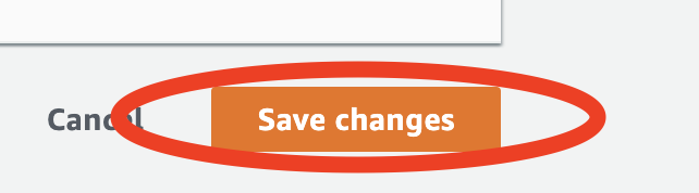 AWS Console Edit topic Save Changes Button